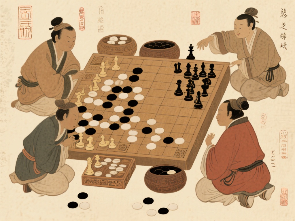 古代游戏种类繁多，不同文化背景下孕育出了各具特色的